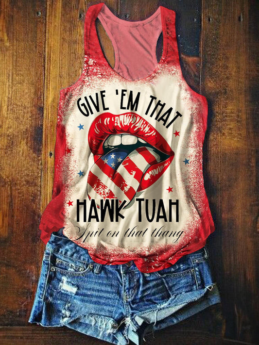 Hawk Tuah Printed Tank Top