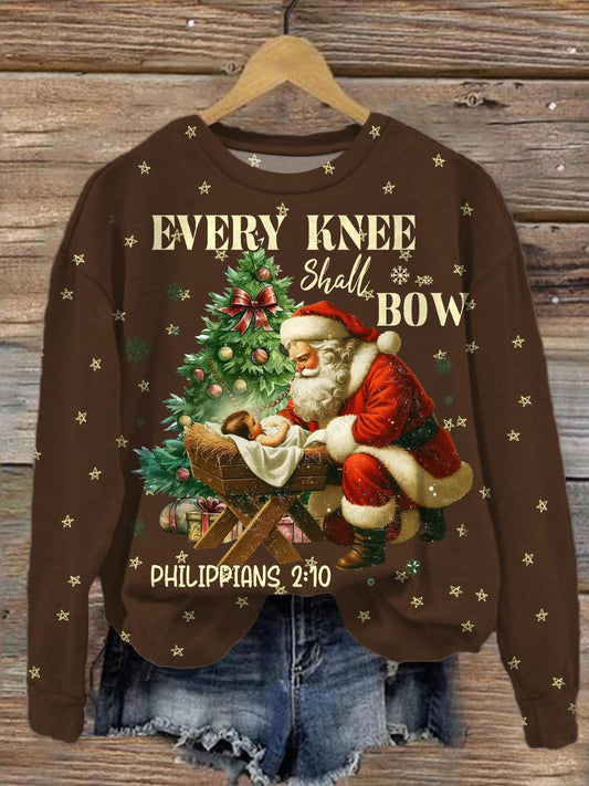 Every Knee Shall Bow Printed Long Sleeve Top