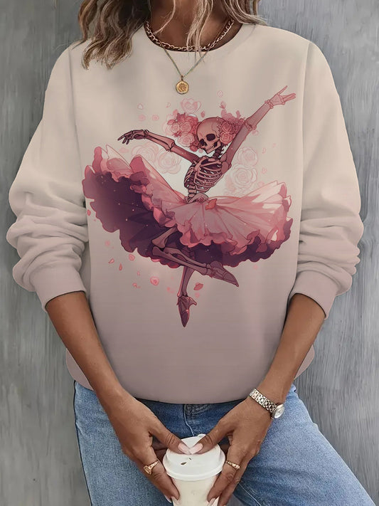 Women's Dancing Skeletons Long Sleeve Casual Top