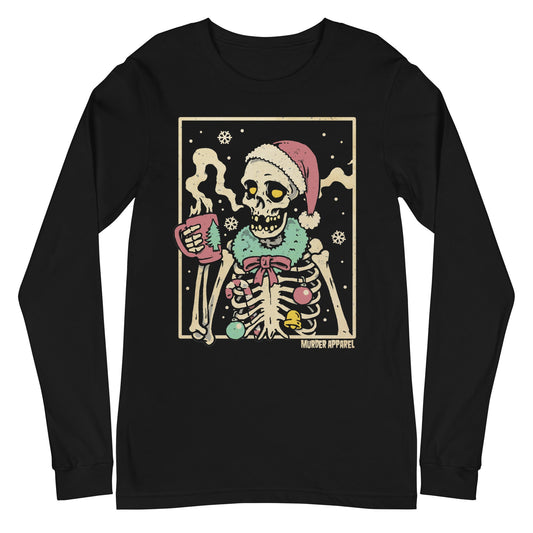 Christmas Coffee Skeleton Long Sleeve Shirt