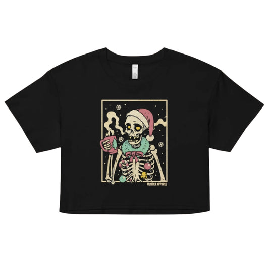 Christmas Coffee Skeleton Crop Top