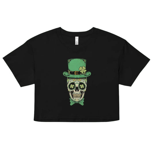 Shamrock Skull Crop Top